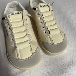 HOBEBEAR Cream and Light Gray Women's Casual Sneakers